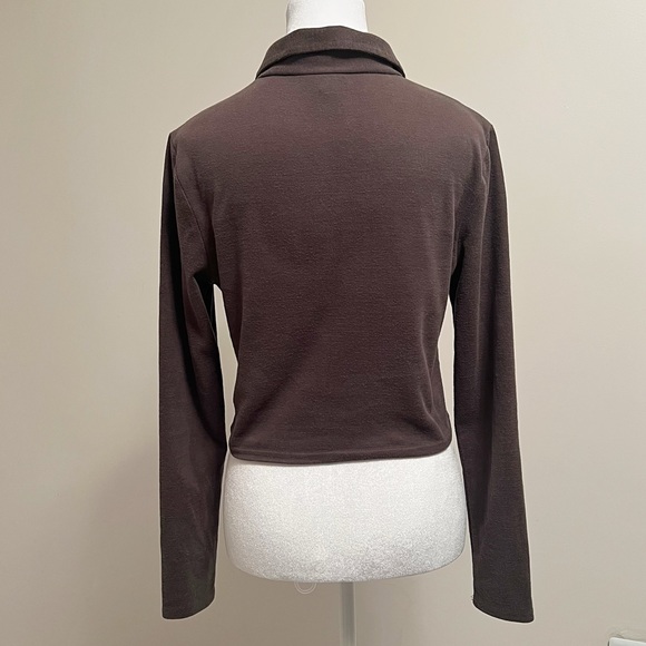 ABOUND Long Sleeve Button up Front Cropped Top Size M - Picture 4 of 14